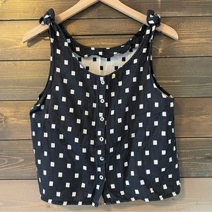 HARLYN Boxy Tank w/ Knotted Shoulders